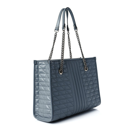 Gucci Calfskin Matelasse Aria Medium GG Marmont Shoulder Tote Deep Grey 3 of 10