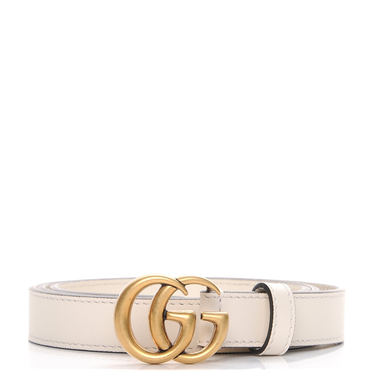 Gucci Calfskin Double G 20mm Belt 90 36 Mystic White 1 of 8