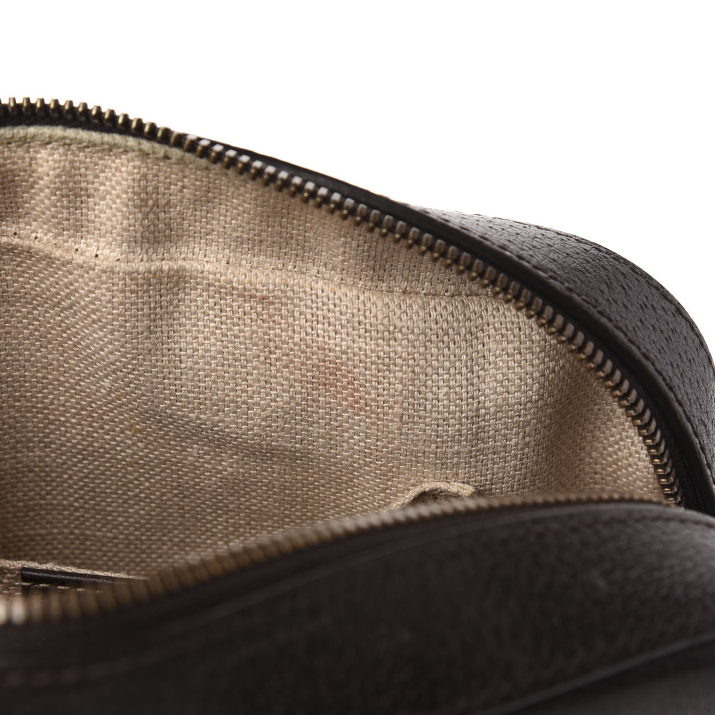 Textured Calfskin Web Small Webby Bee Shoulder Bag Brown Coffee