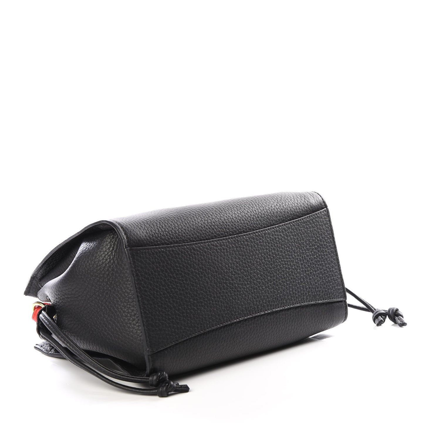 Heavy Grain Small Iris Tote Black Red
