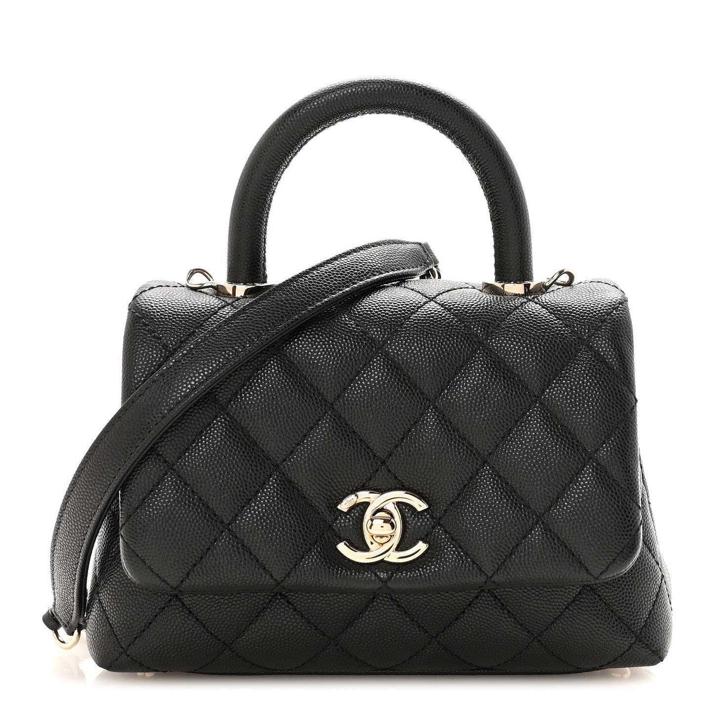 Caviar Quilted Extra Mini Coco Handle Flap Black