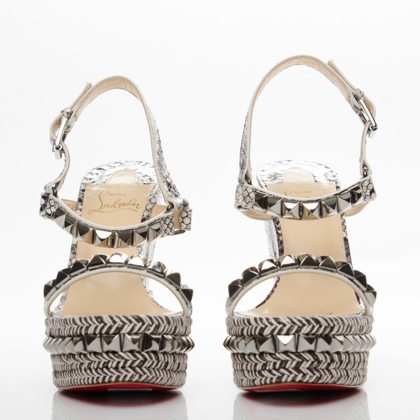 Watersnake Print Cataclou 120 Wedge Sandals 40 Roccia Gun Metal