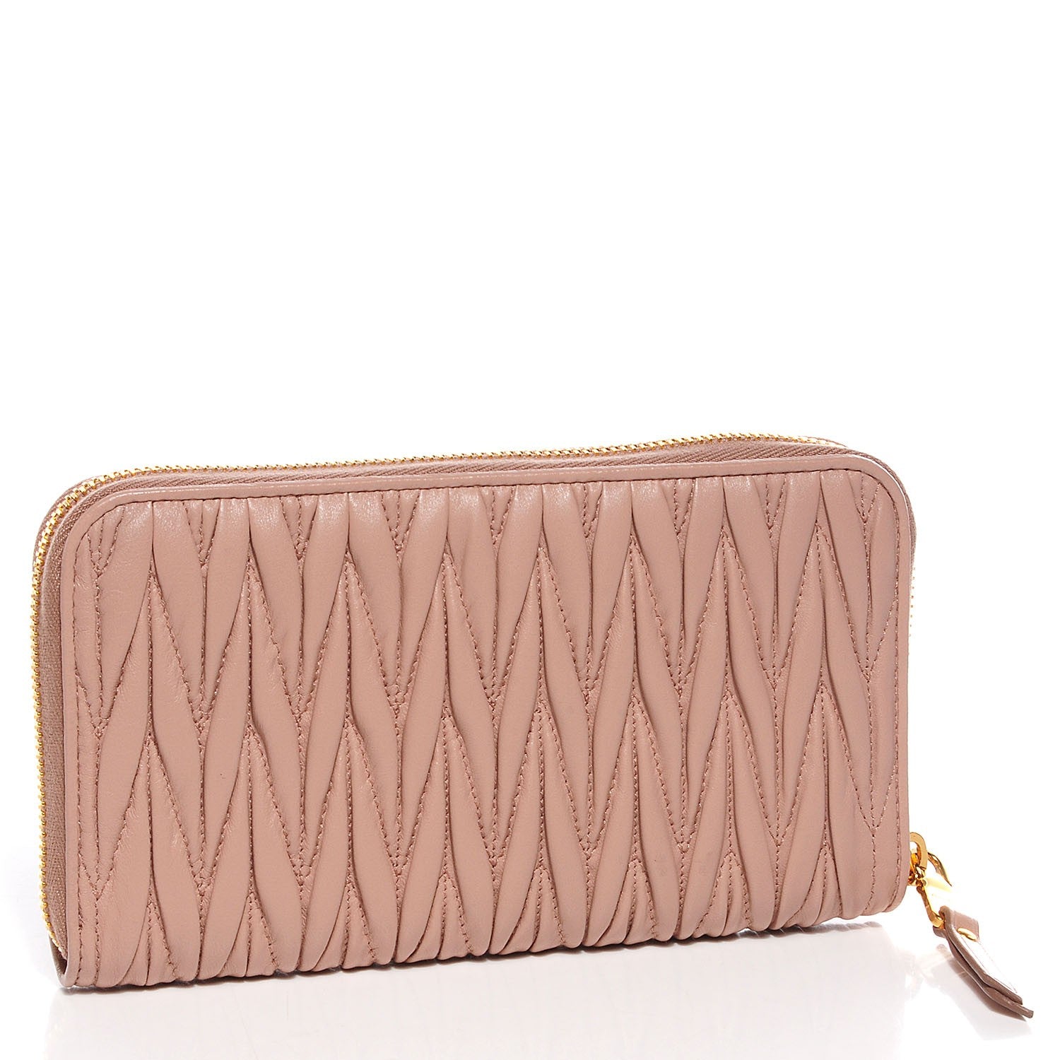 Miu Miu Matelasse Zip Around Wallet Cammeo 3 of 9