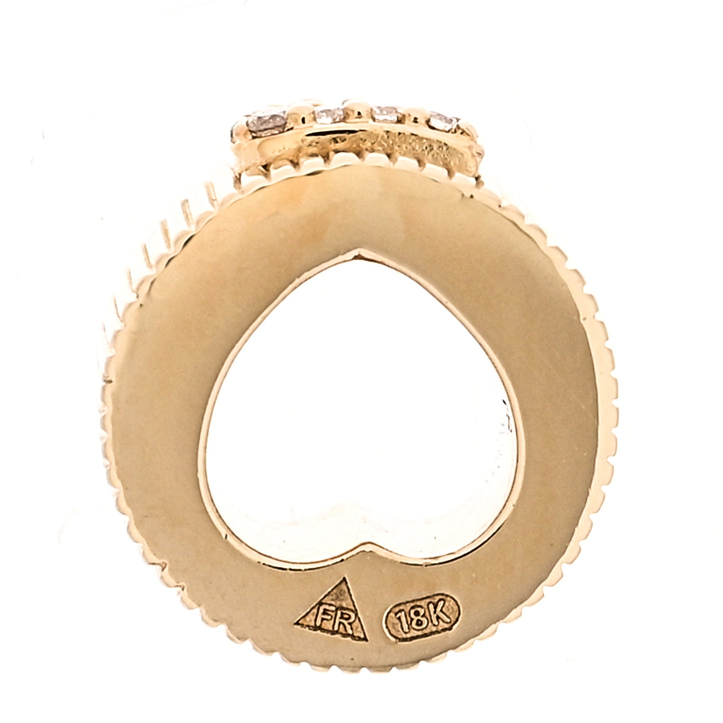 18K Yellow Gold Diamond Initial J Heart Beat Pendant