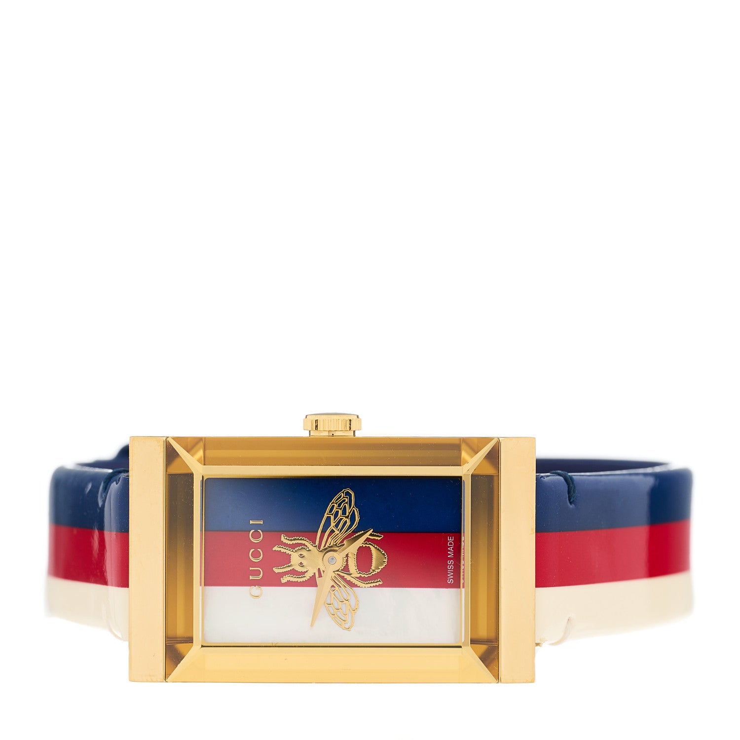 Gucci Stainless Steel Patent Mother of Pearl 21mm Web G