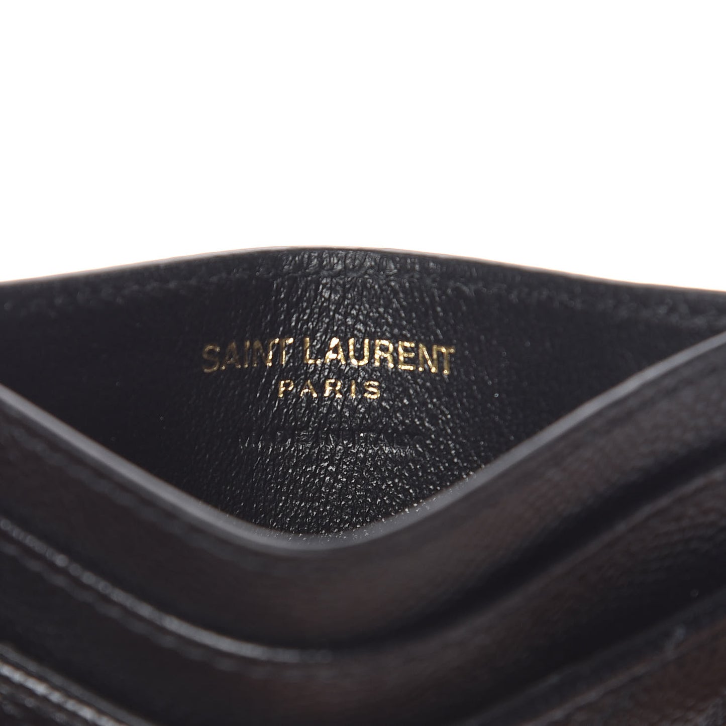 Grain De Poudre Matelasse Chevron Monogram Credit Card Case Black