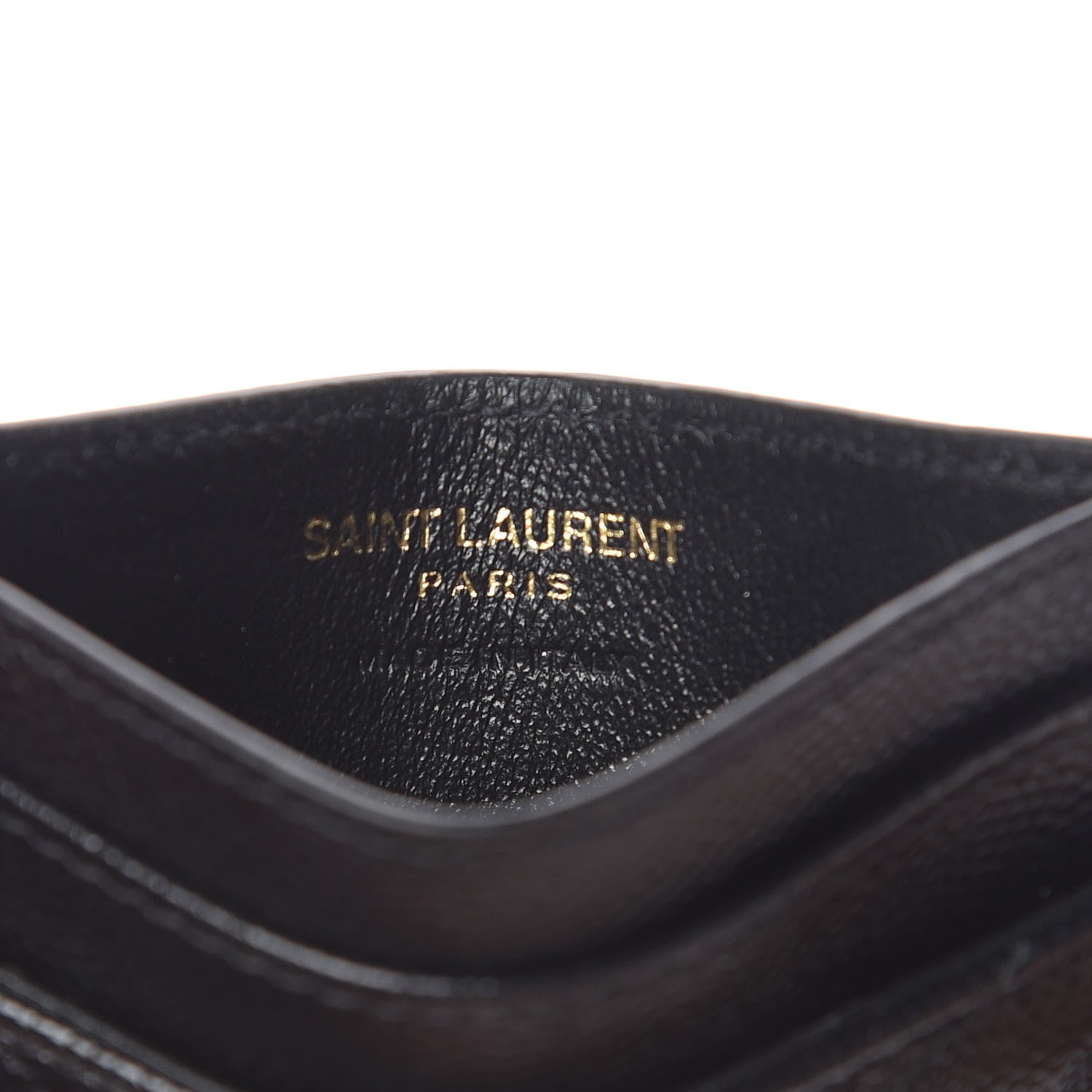 Saint Laurent Grain De Poudre Matelasse Chevron Monogram Credit Card Case Black 6 of 8