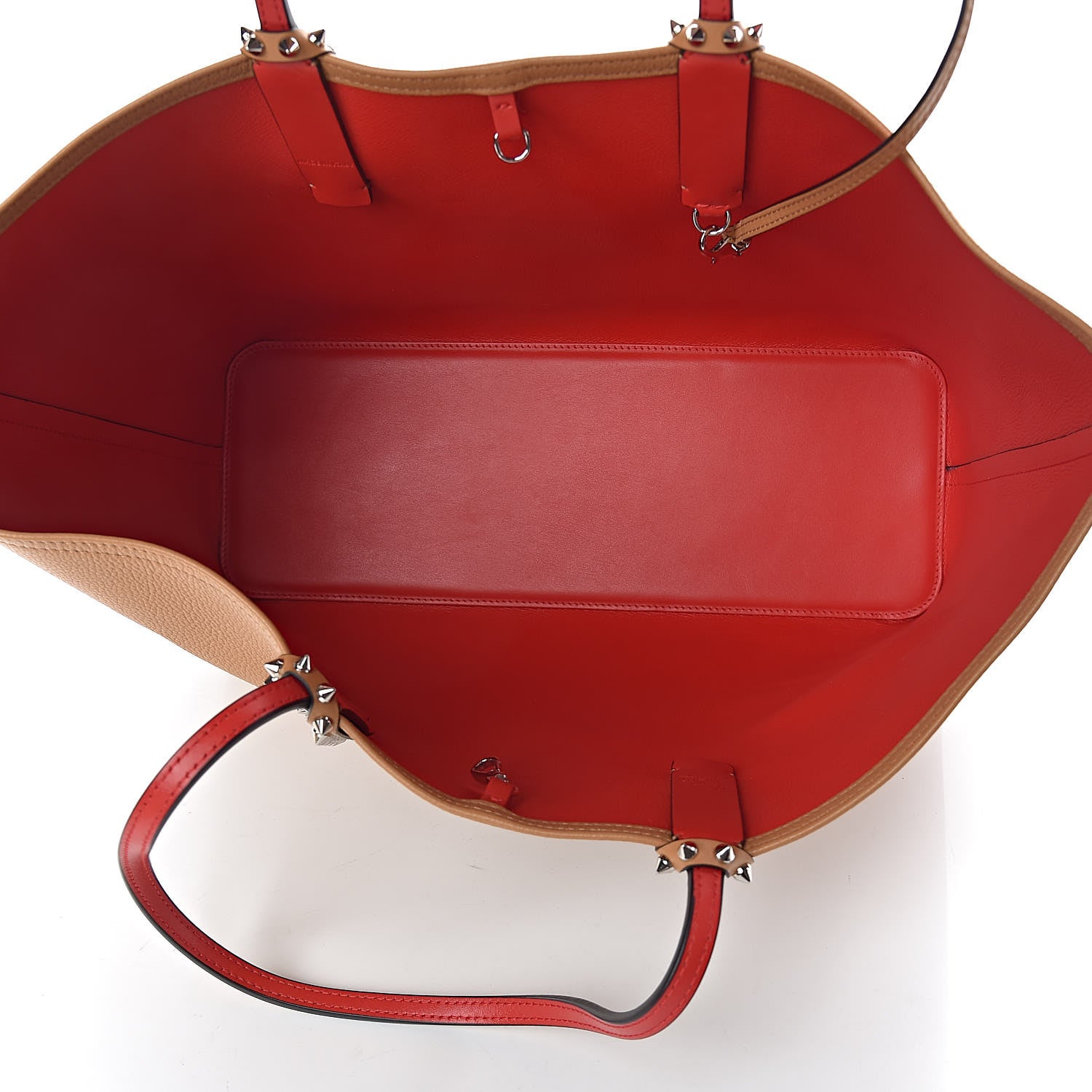 Christian Louboutin Calfskin Spikes East West Cabata Tote Avoine 5 of 10