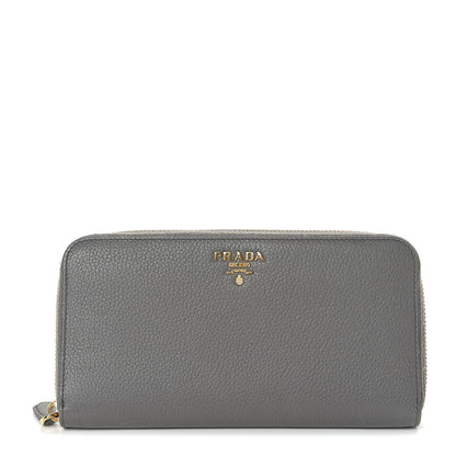 Prada Vitello Daino Zip Around Wallet Marmo Cobalto 1 of 10
