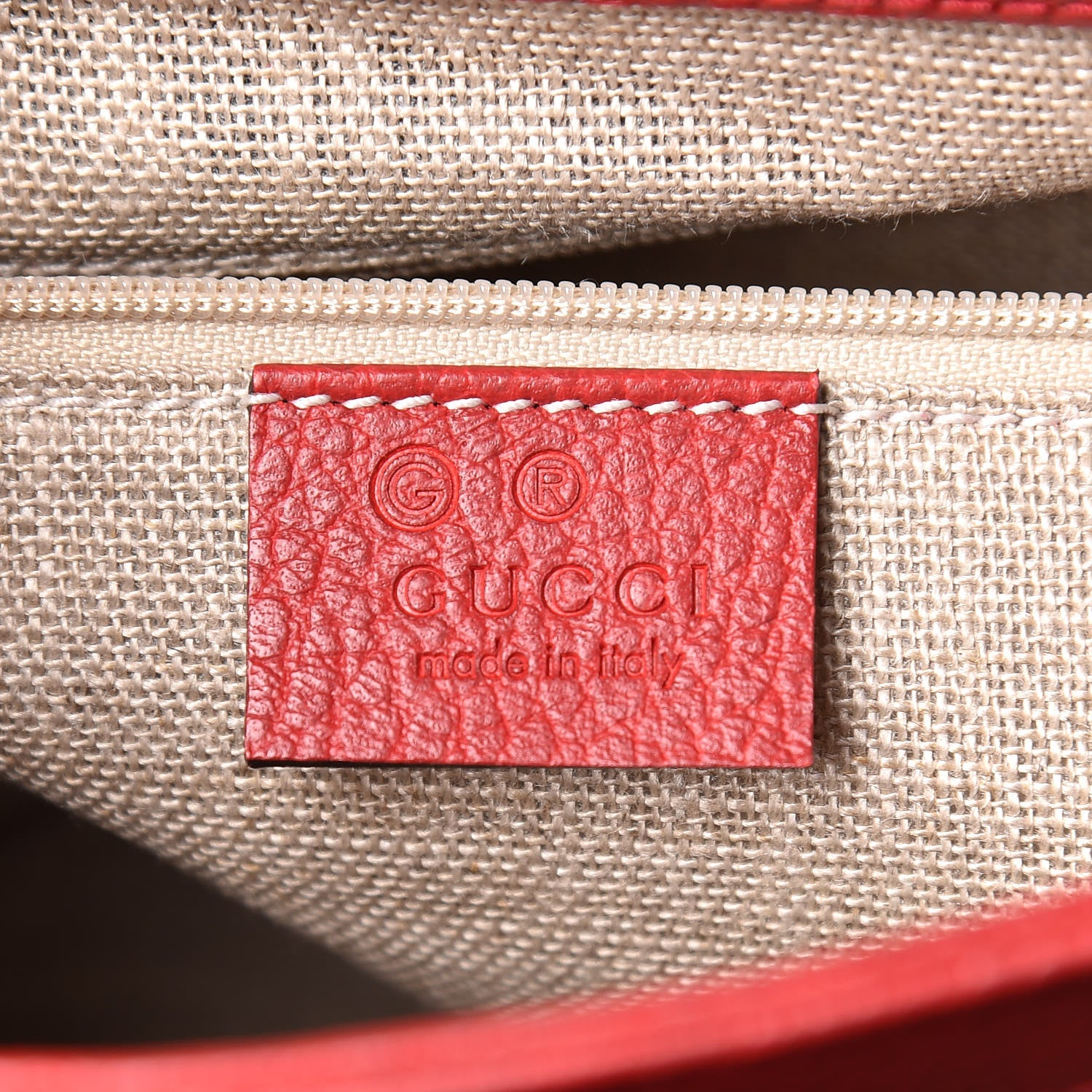 Gucci Dollar Calfskin Interlocking G Top Handle Shoulder Bag Red 8 of 10