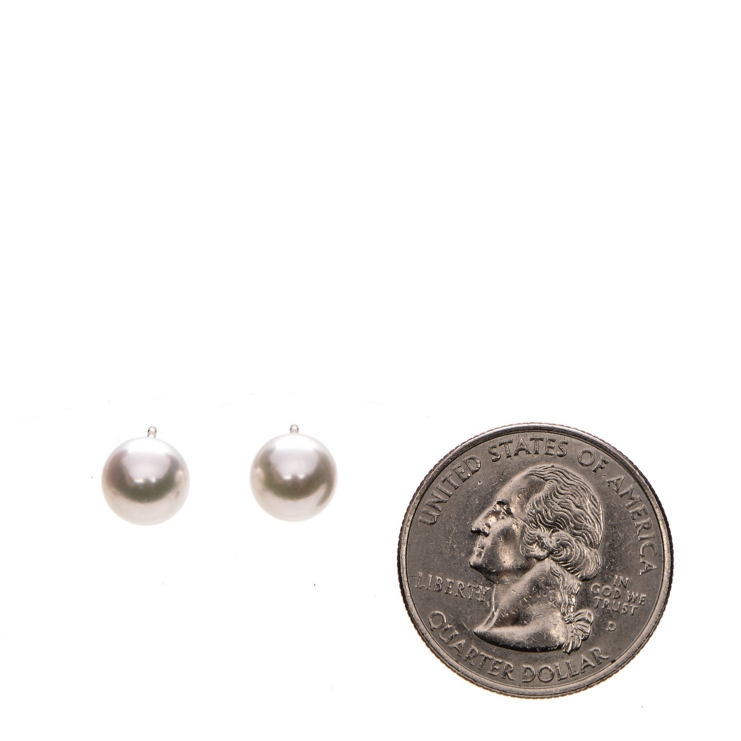 18K White Gold 7.5mm Pearl Stud Earrings