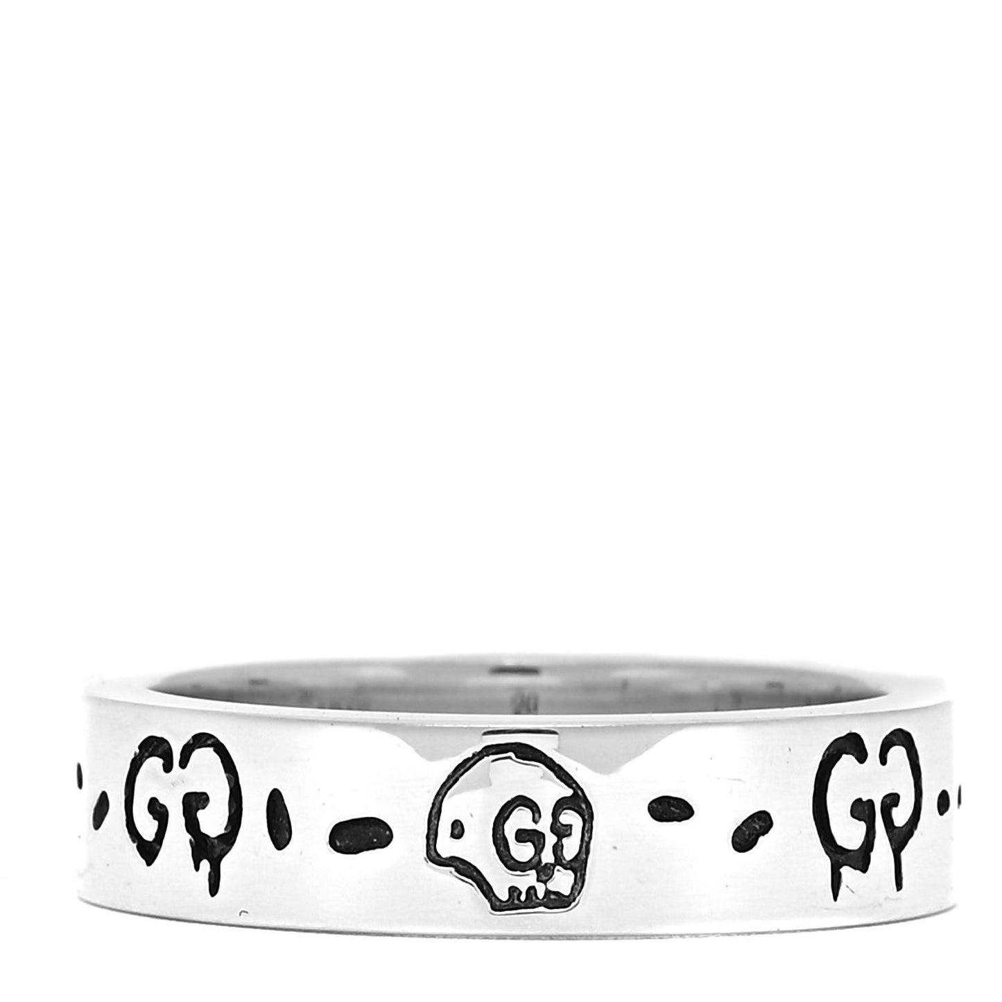 Sterling Silver Narrow GucciGhost Hamlet Skull Ring 60 9