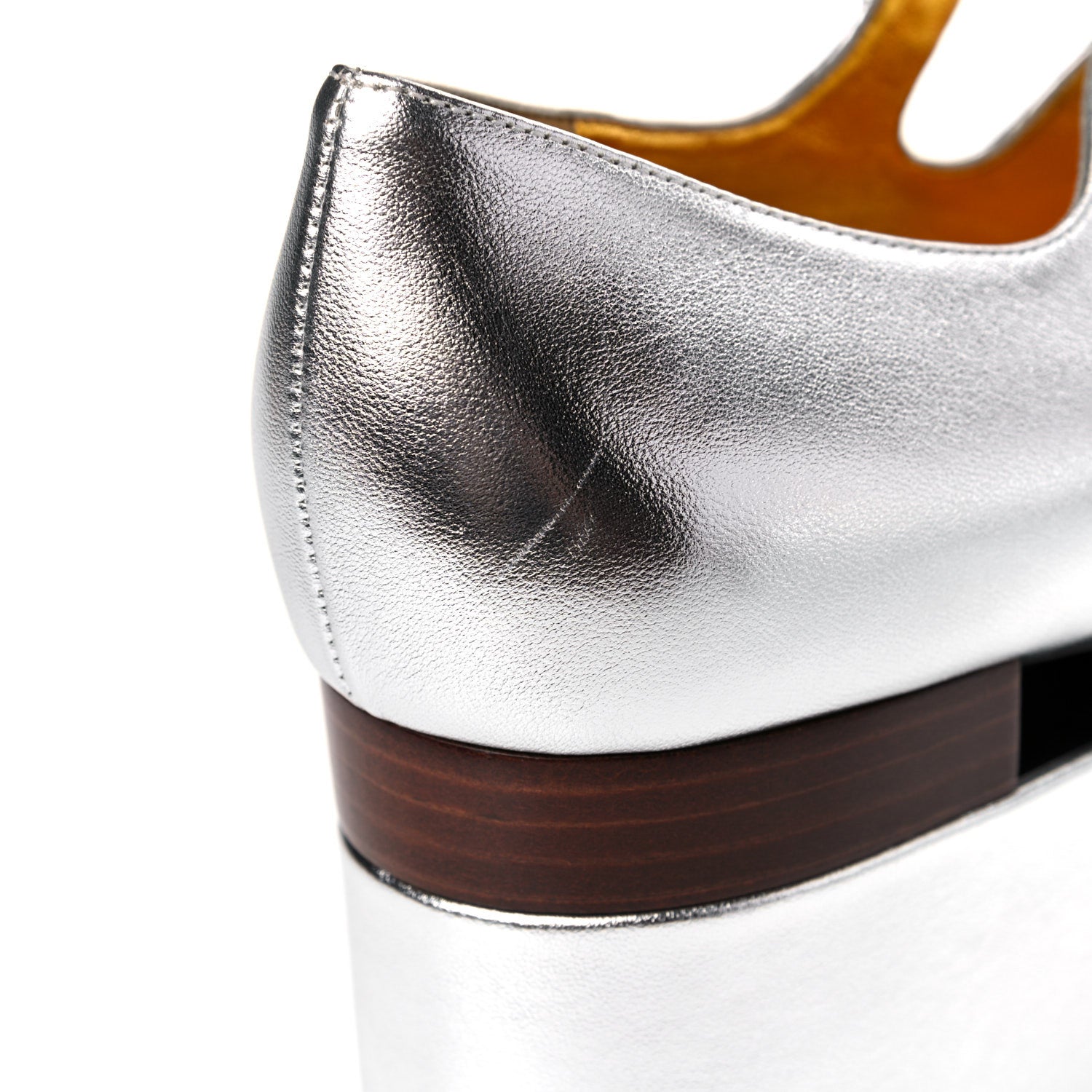 Gucci Metallic Nappa Crystal Platform 38 Silver 9 of 14
