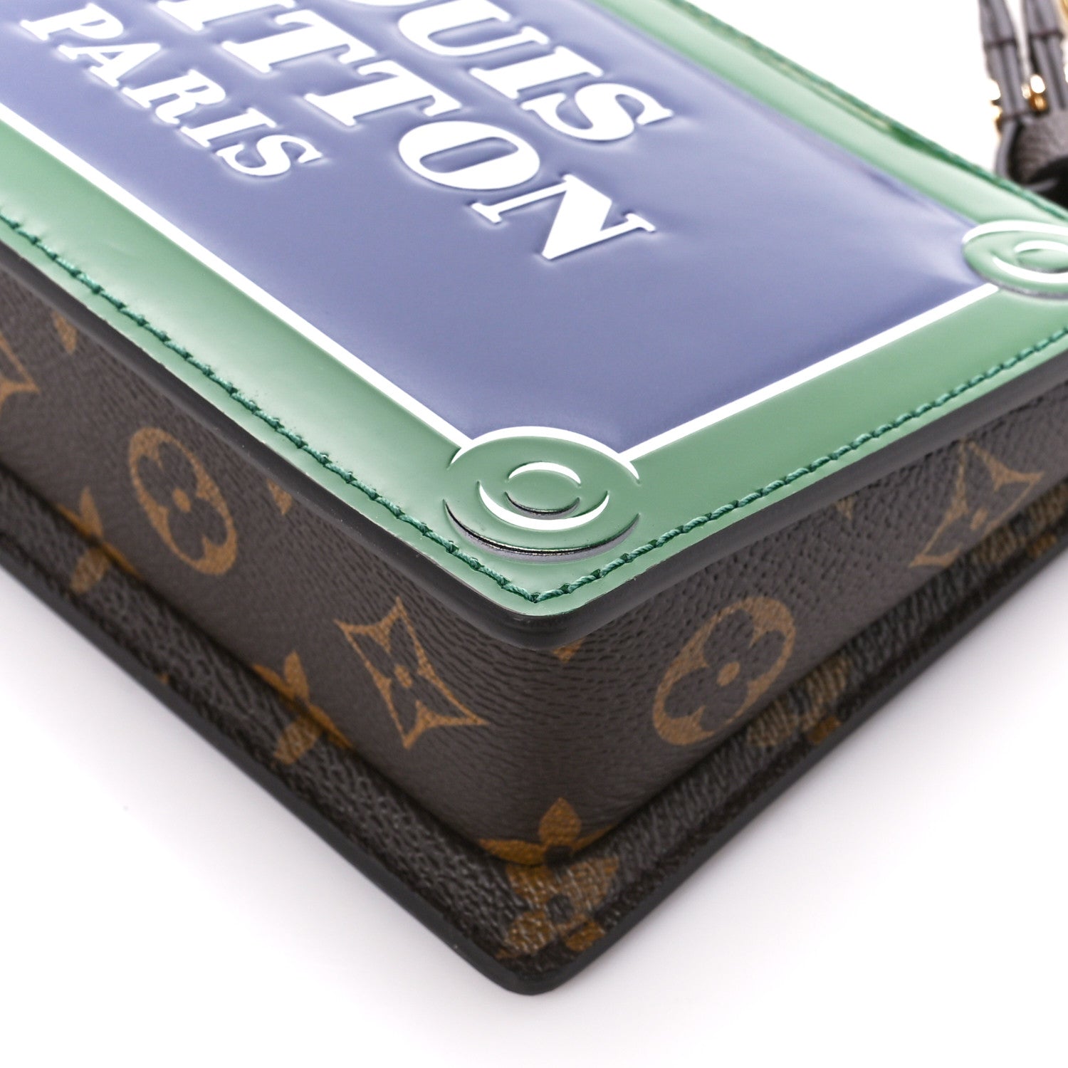 Louis Vuitton Monogram Calfskin Embossed Lexington Pouch Blue Green 9 of 9