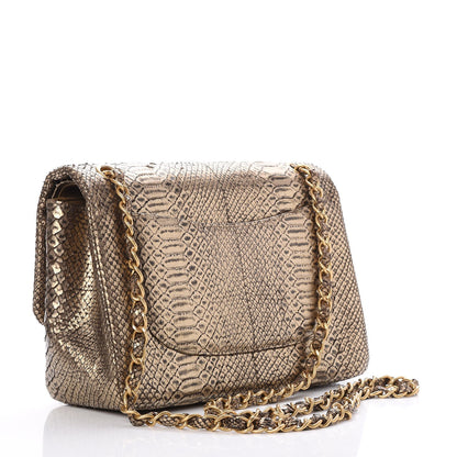 Chanel Metallic Python Jumbo Double Flap Gold 4 of 9