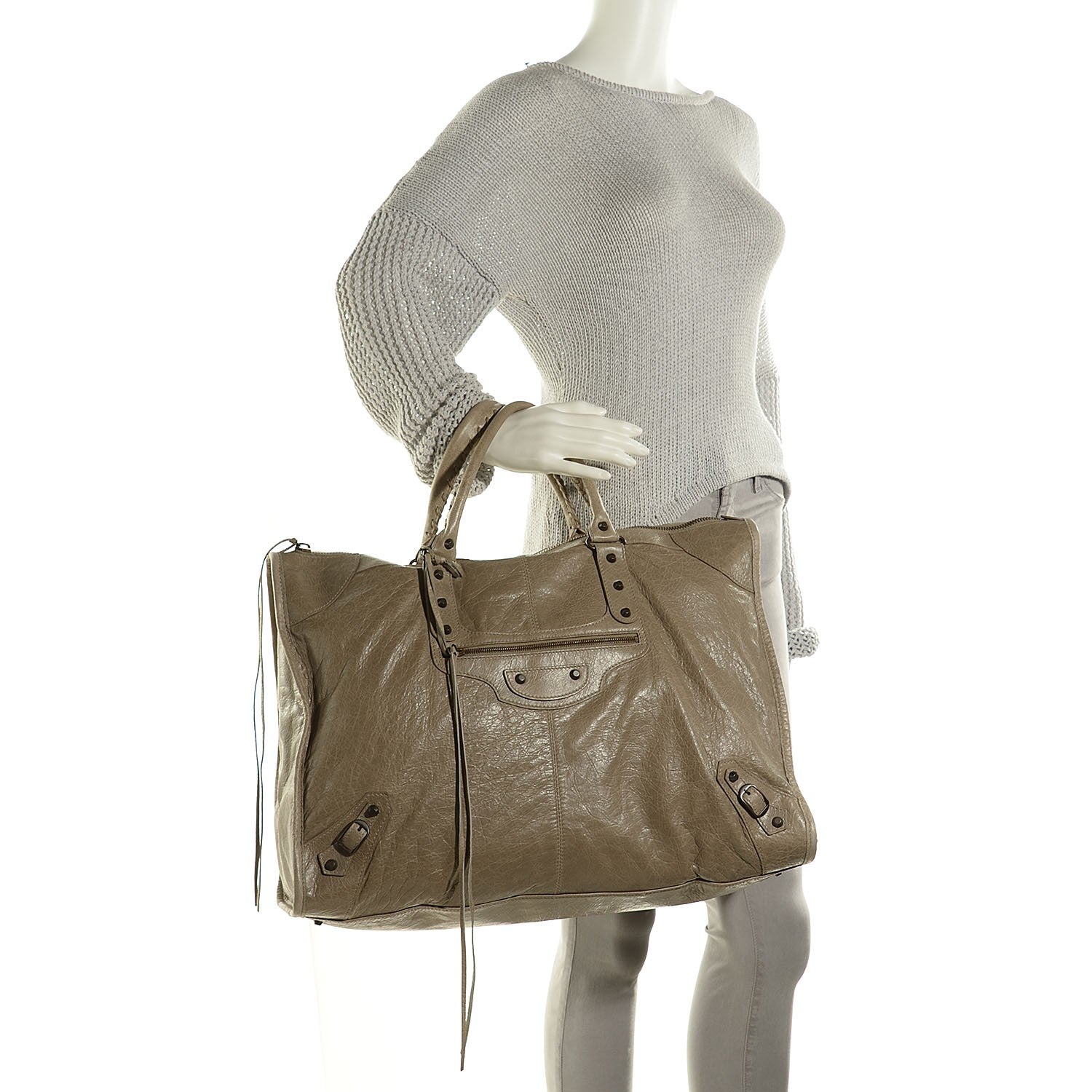 Balenciaga Agneau Classic Hardware Weekender Papyrus 2 of 11