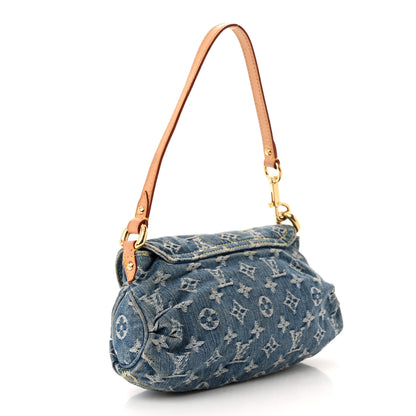 Louis Vuitton Monogram Denim Mini Pleaty Blue 3 of 10
