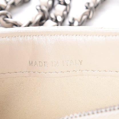 Chanel Metallic Calfskin Quilted Lucky Charms Mini Phone Holder Clutch Ivory 7 of 11