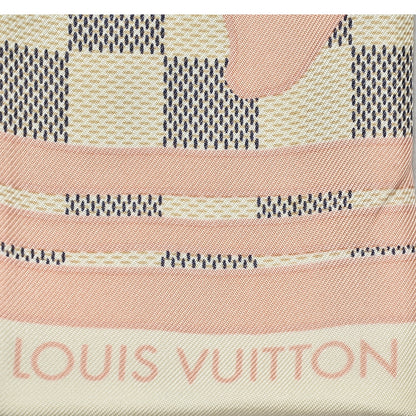 Louis Vuitton Silk Damier Azur Tahitienne Bandeau Rose Ballerine 3 of 7