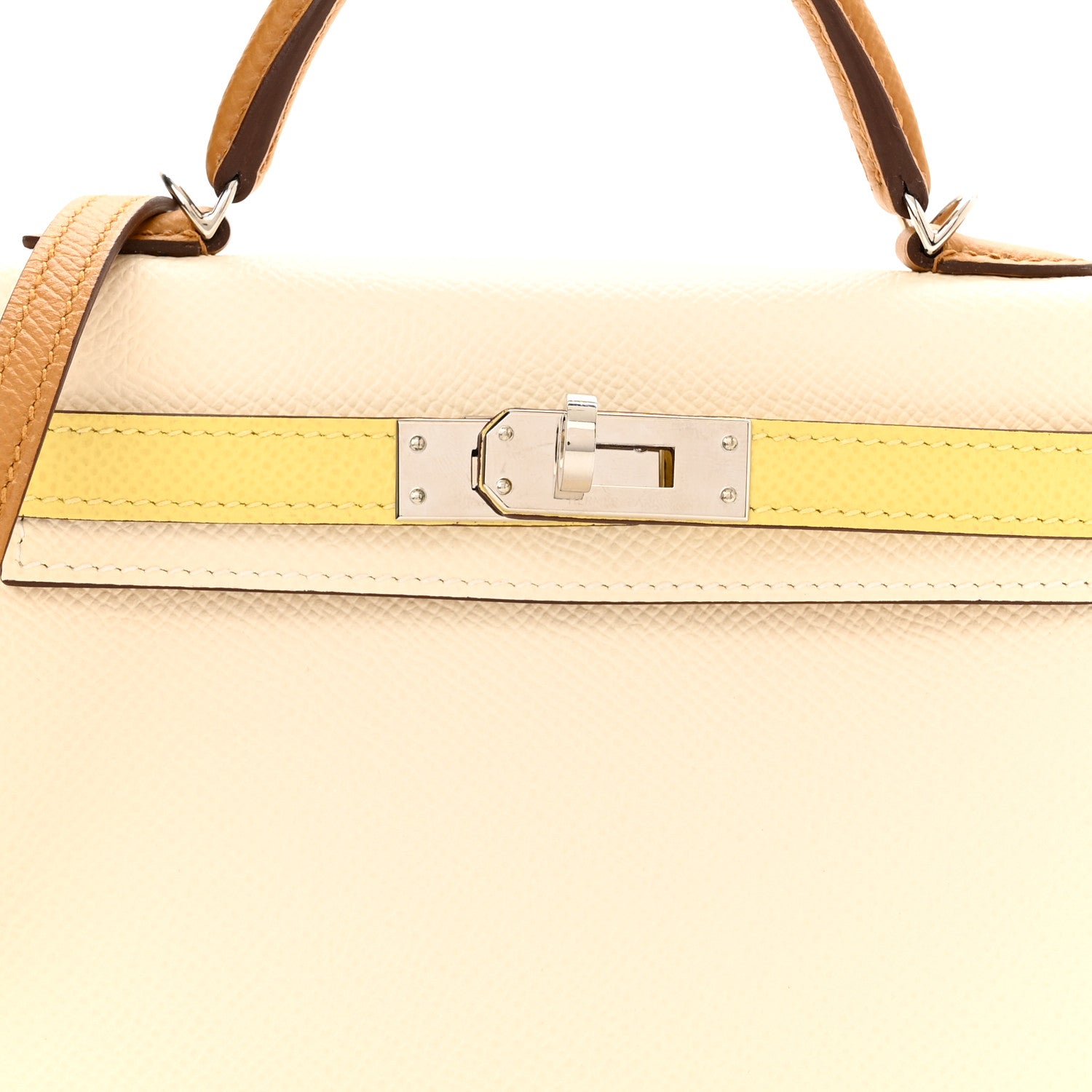 Hermes Epsom Mini Kelly Sellier 20 Nata Jaune Poussin Sesame 9 of 13
