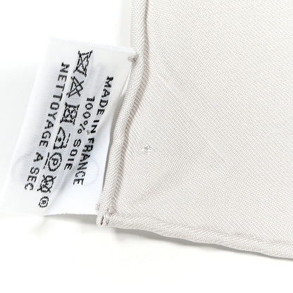 Hermes Silk Please Check In Scarf 90 Gris Perle Etoupe 5 of 5
