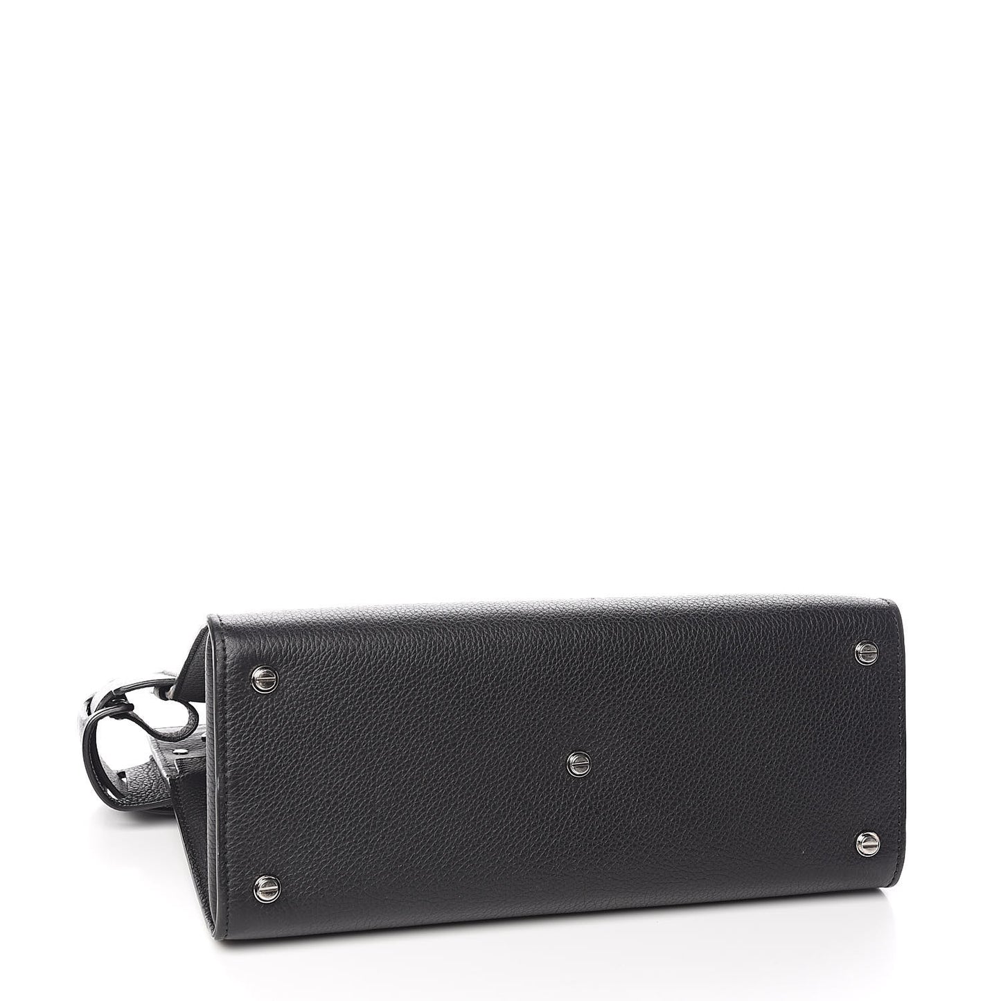 Grained Calfskin Small Horizon Satchel Black