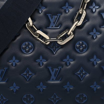 Louis Vuitton Lambskin Embossed Monogram Coussin PM Navy 9 of 14