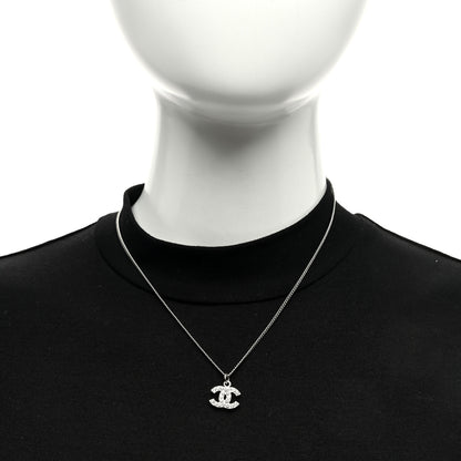 Chanel Crystal Timeless CC Necklace Silver 2 of 4