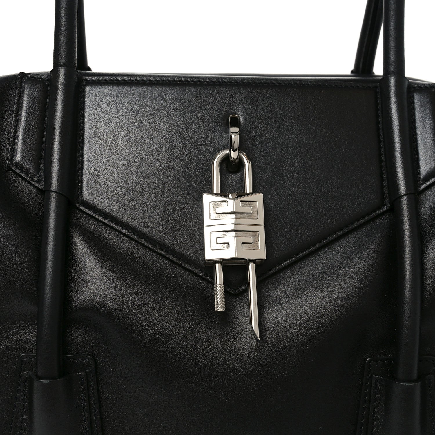 Givenchy Smooth Calfskin Medium Antigona Soft Lock Duffle Bag Black 6 of 8