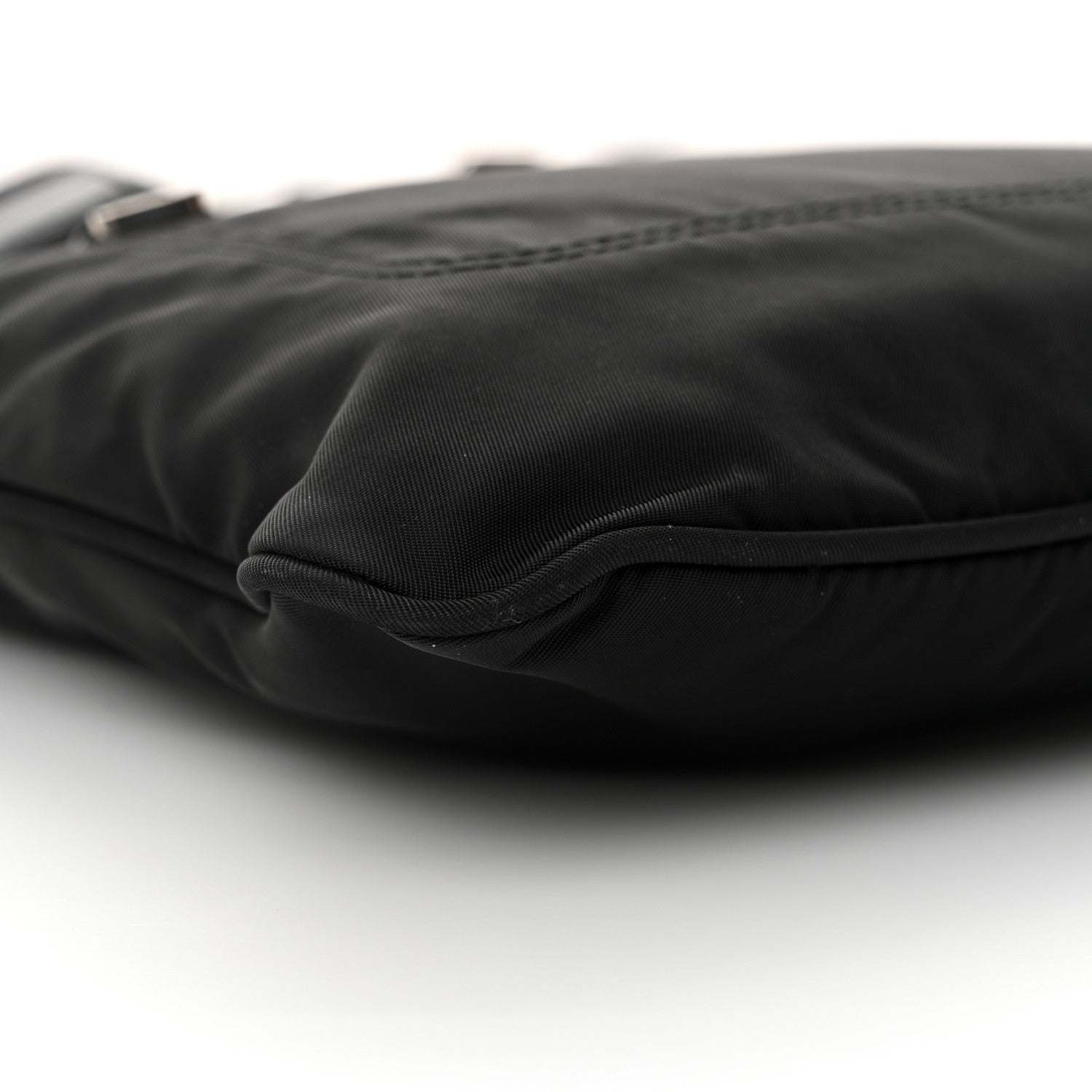 Prada Tessuto Nylon Saffiano Flat Messenger Bag Black 9 of 10