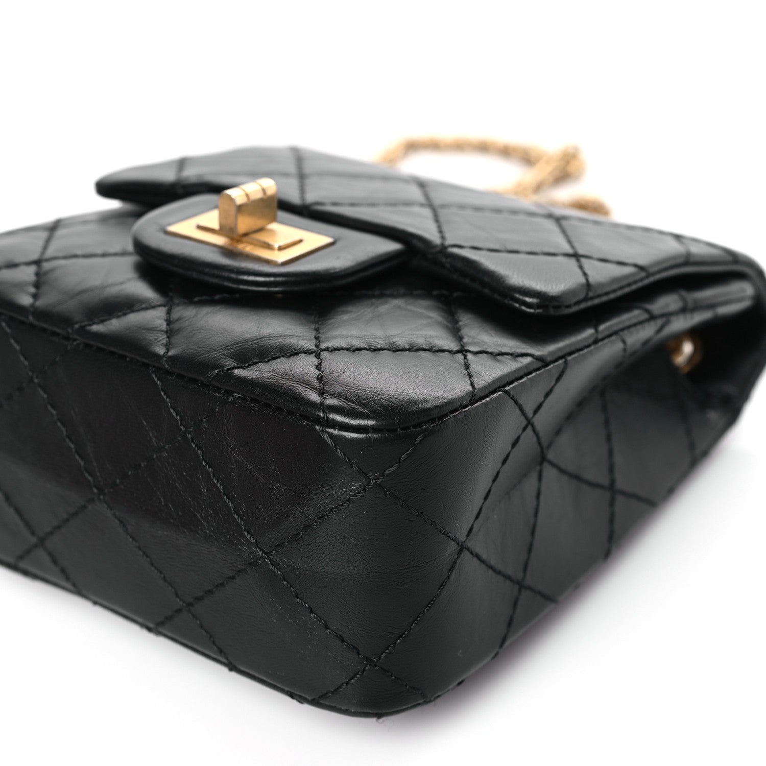 Chanel Aged Calfskin Quilted 2.55 Reissue Mini North South Flap Black 9 of 9