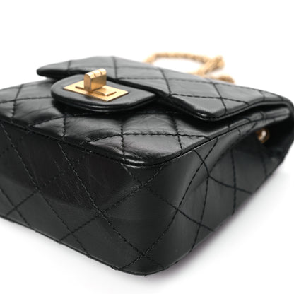 Chanel Aged Calfskin Quilted 2.55 Reissue Mini North South Flap Black 9 of 9