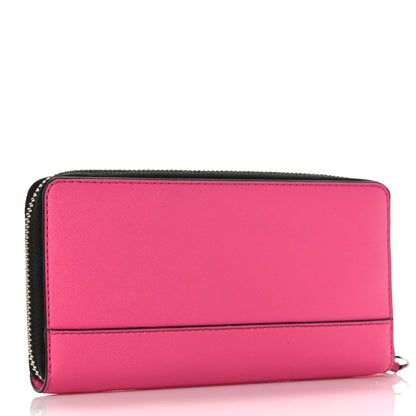 Marc Jacobs Grained Calfskin Continental Wallet Vivid Pink 3 of 9