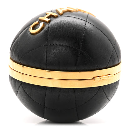 Chanel Lambskin Quilted Sphere Minaudiere Chain Clutch Black 4 of 10