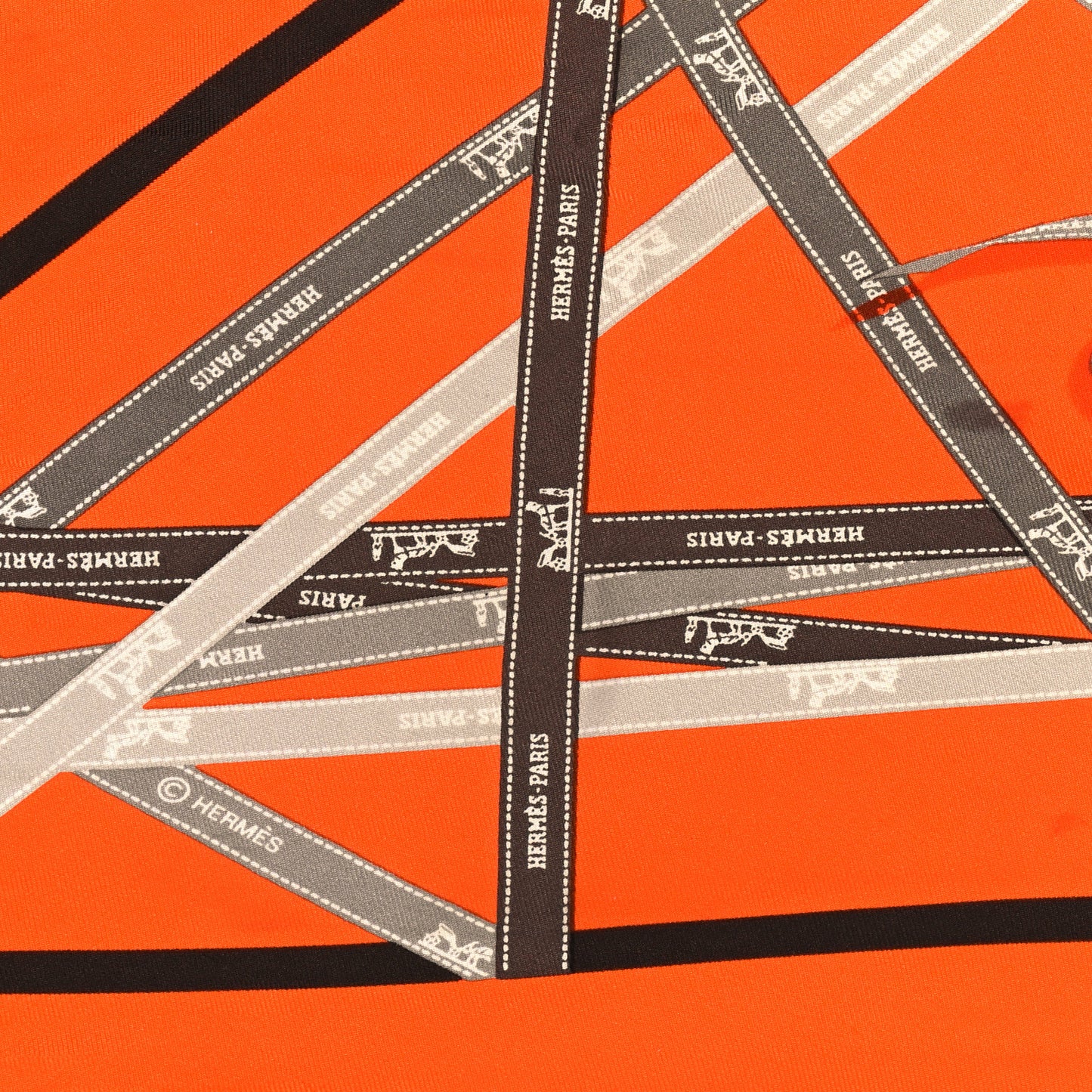 Silk Pointu Triangle Bolduc Scarf Orange