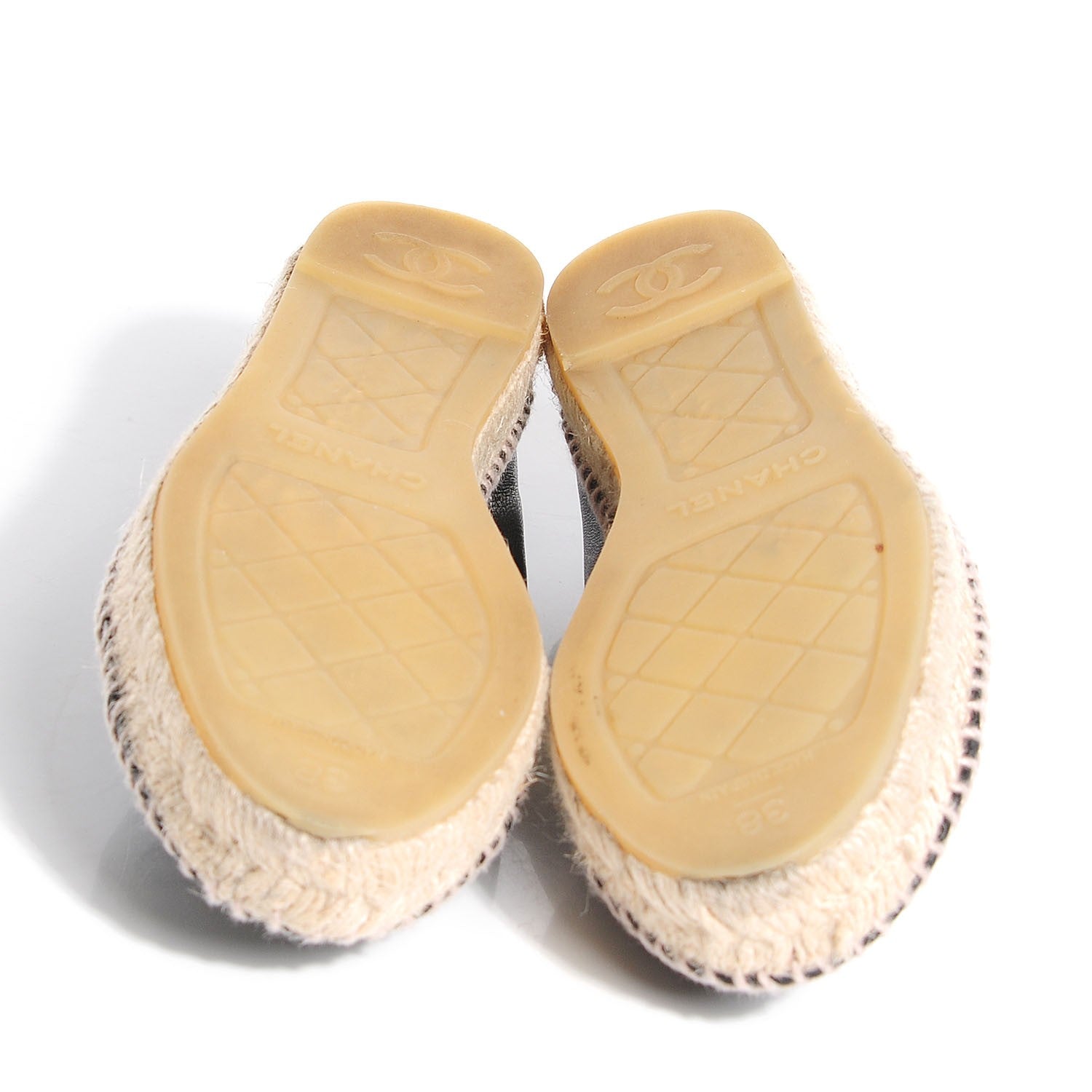 Chanel Lambskin CC Espadrilles 38 Black 5 of 5