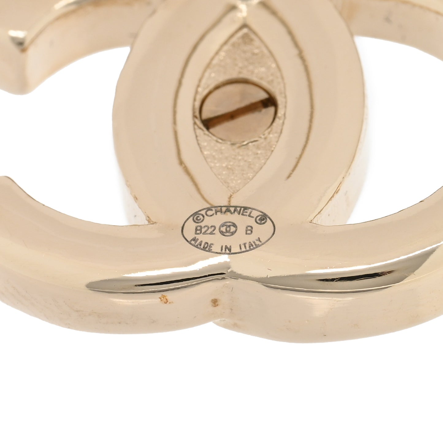 Metal Logo CC Turnlock Earrings Gold