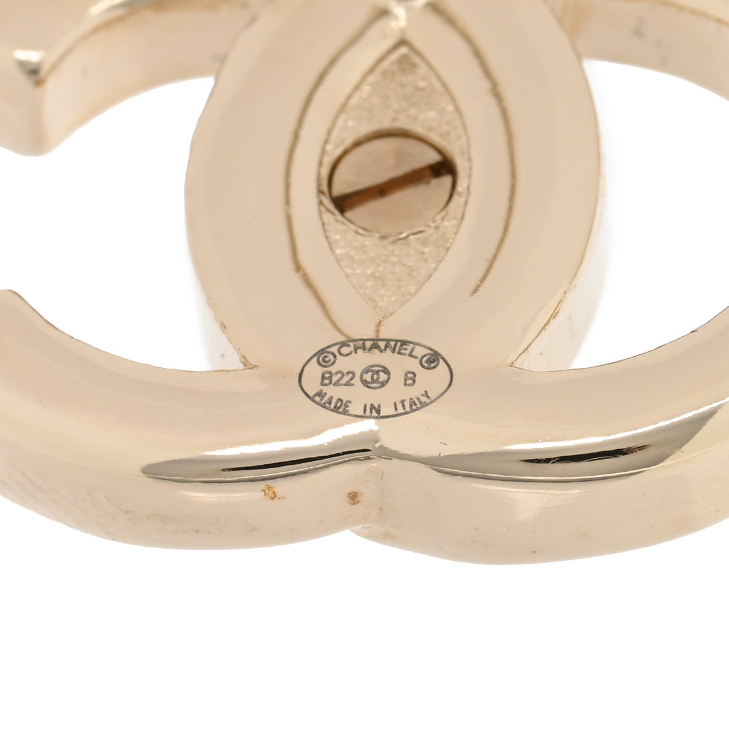Chanel Metal Logo CC Turnlock Earrings Gold 4 of 4