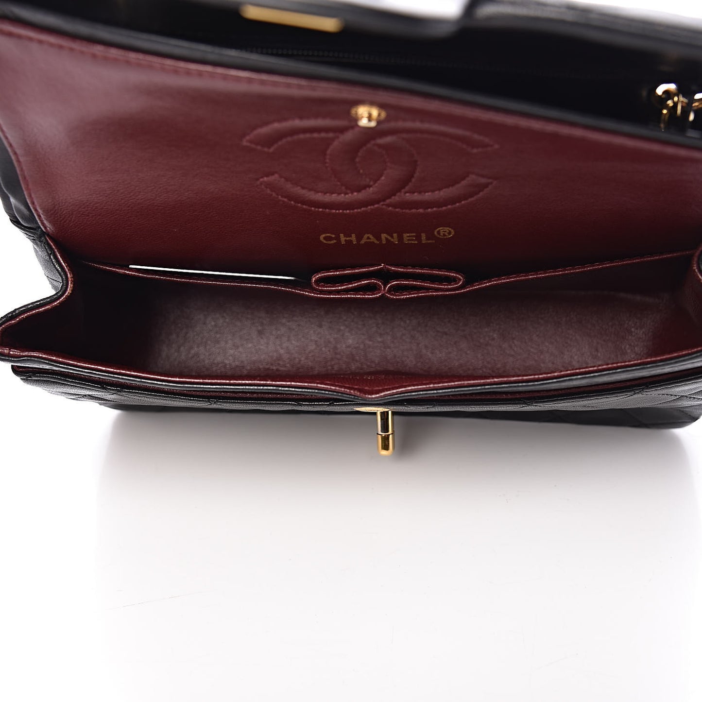 Lambskin Quilted Small Double Flap Black