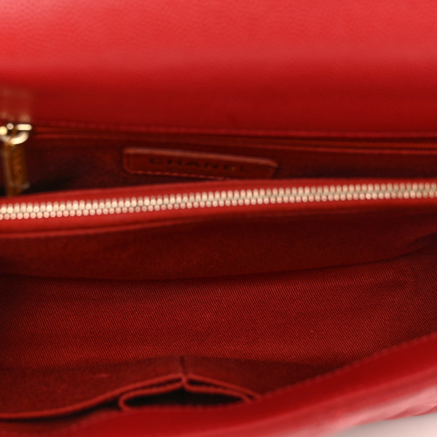 Chanel Caviar Quilted Small Coco Handle Flap Red 6 of 11