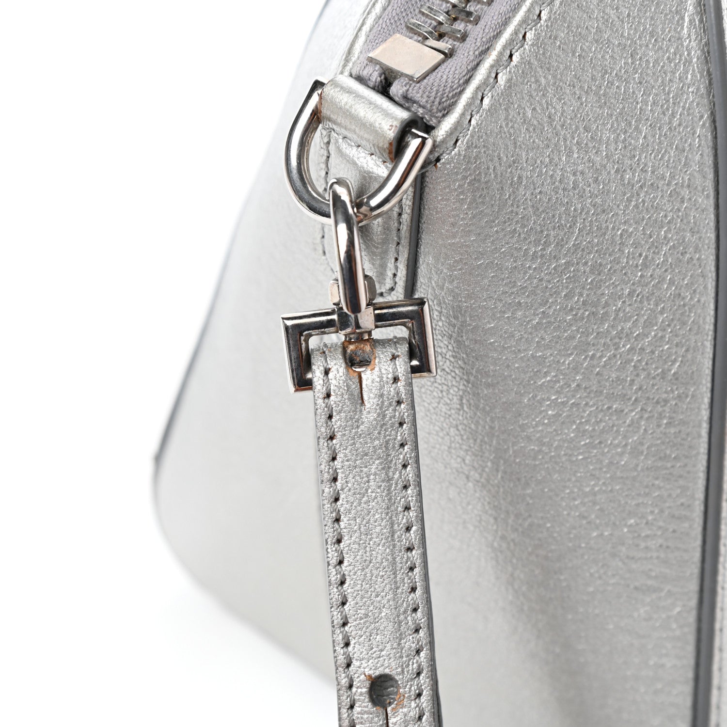 Givenchy Metallic Sugar Goatskin Mini Antigona Silver 12 of 16