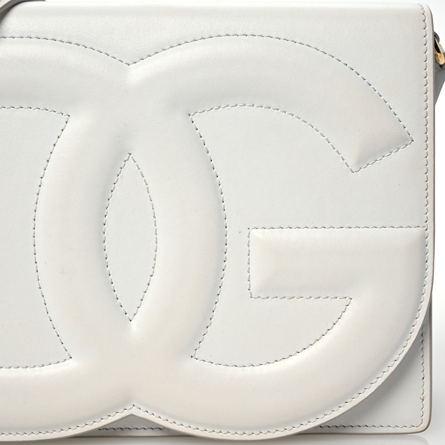 Dolce & Gabbana Calfskin DG Logo Flap Crossbody Bag White 9 of 14