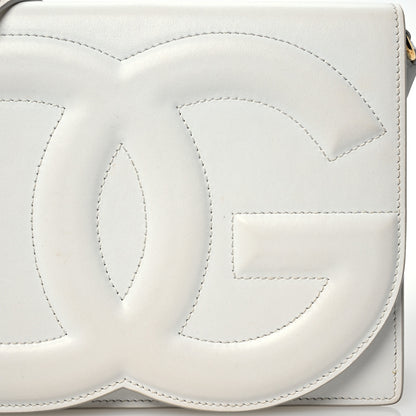 Dolce & Gabbana Calfskin DG Logo Flap Crossbody Bag White 9 of 14