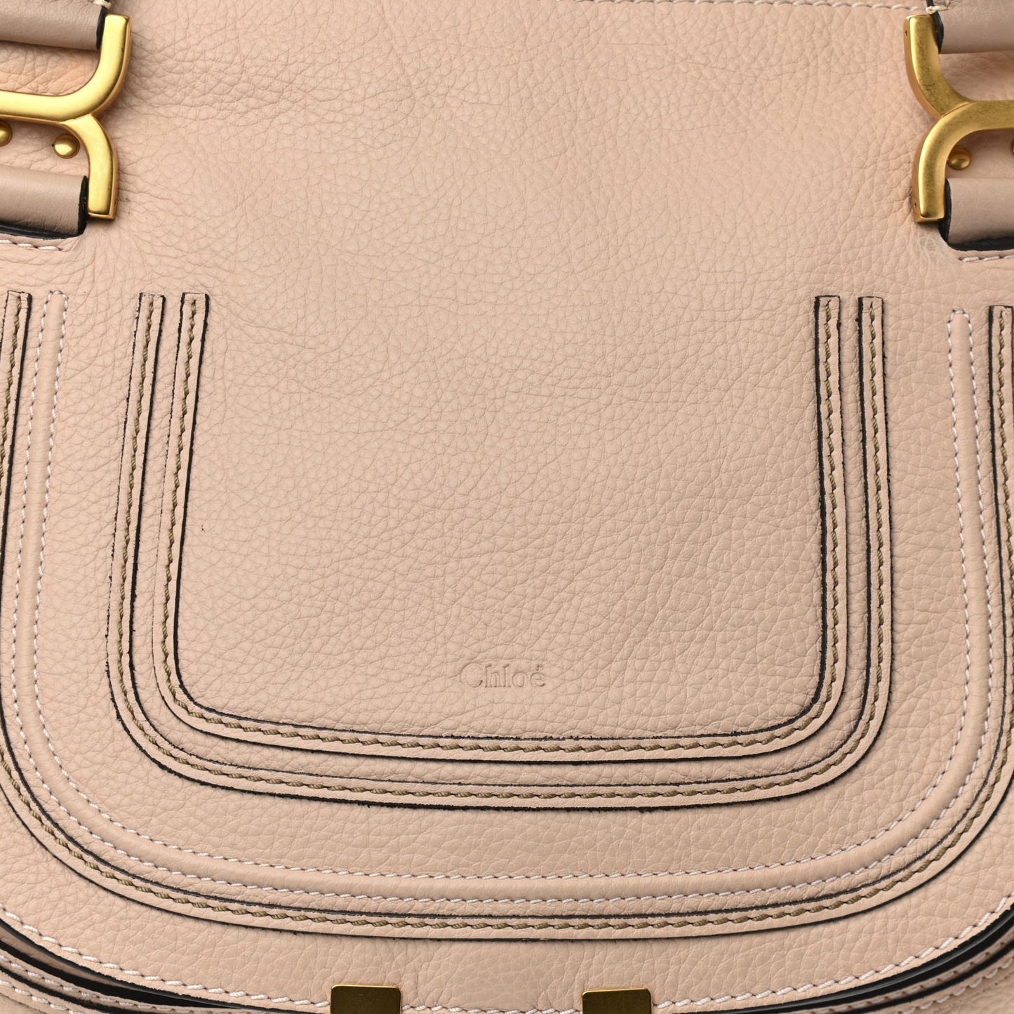 Calfskin Medium Marcie Satchel Powder Beige
