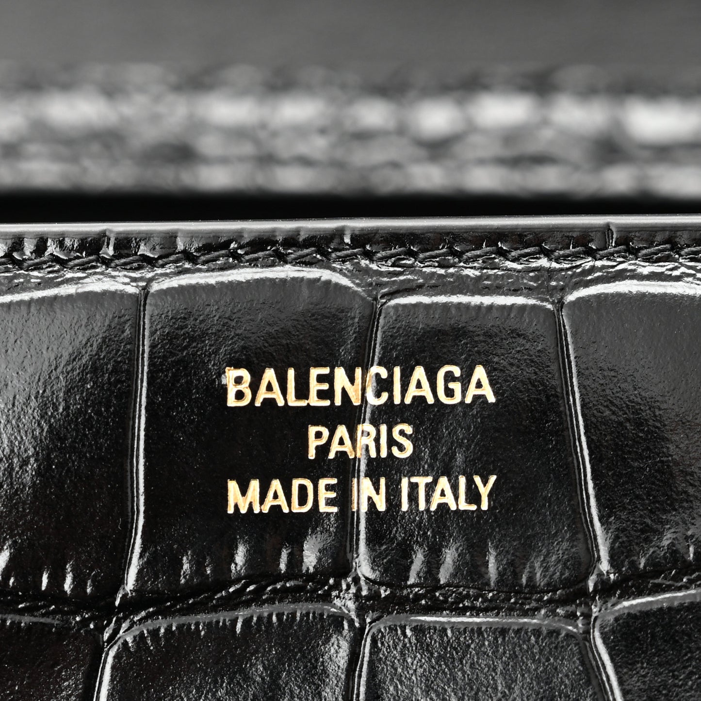 Shiny Super Supple Calfskin Crocodile Embossed Minister Flap Bag XS Black