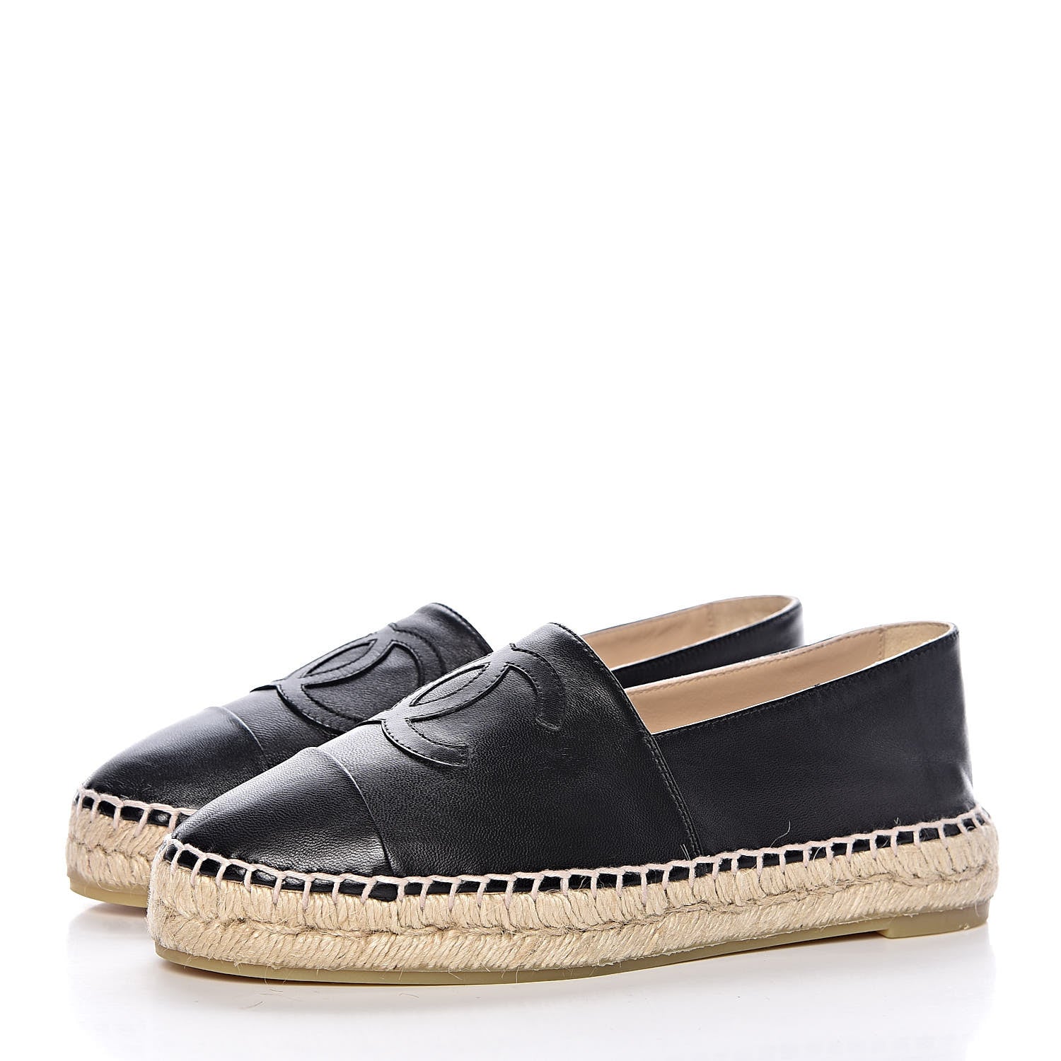 Chanel Lambskin CC Espadrilles 37 Black 3 of 11