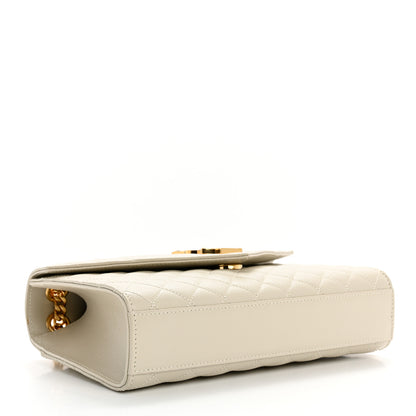 Saint Laurent Grain De Poudre Textured Mixed Matelasse Medium Triquilt Monogram Satchel Crema Soft 4 of 11