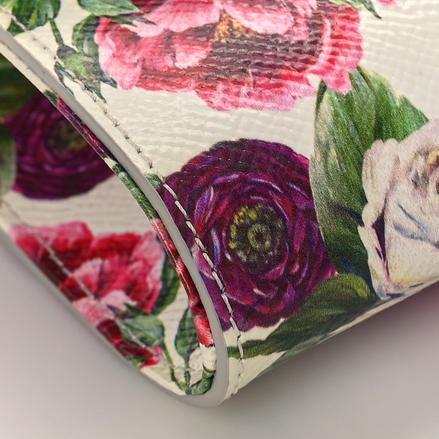 Dolce & Gabbana Dauphine Floral Print Shoulder Bag White Pink 6 of 7