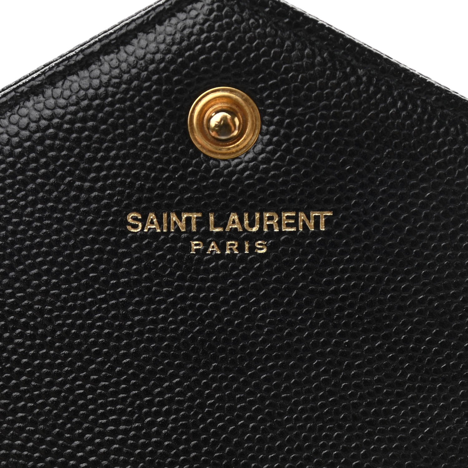 Saint Laurent Grain De Poudre Matelasse Chevron Monogram Chain Wallet Black 5 of 10