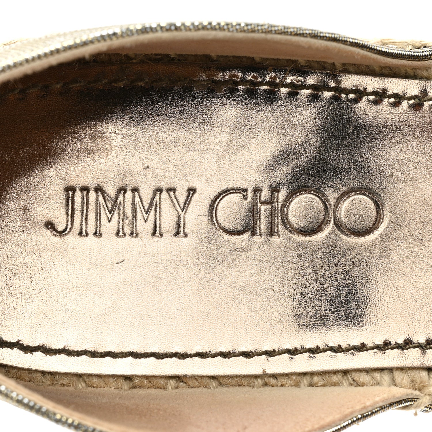 Jimmy Choo Metallic Lame Studded Dreya Espadrilles 36 Silver 7 of 10